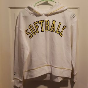 Justice softball white hoodie